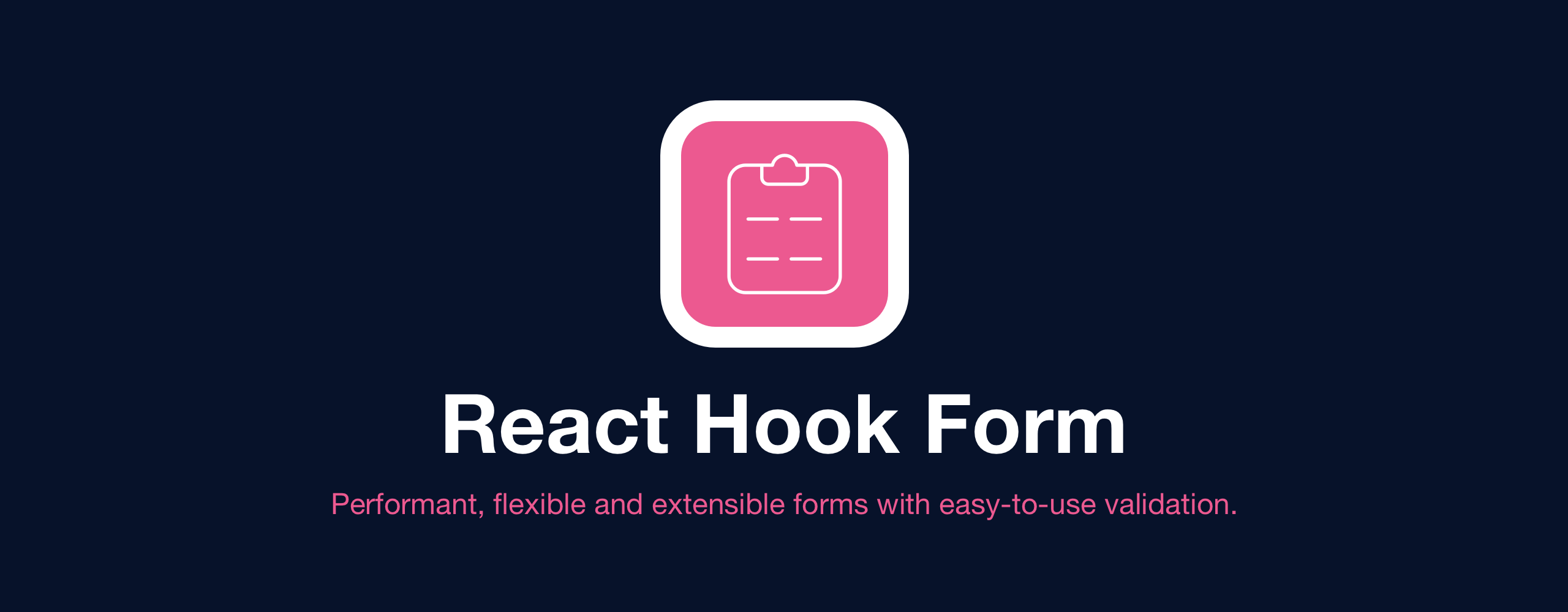 React Hook Form banner