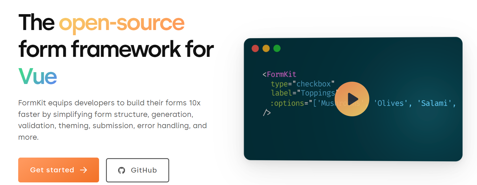 FormKit vue js javascript framework