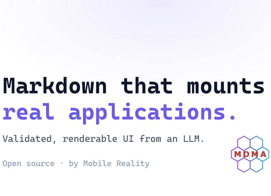 MDMA extends Markdown with interactive UI elements, enabling 98% reliable LLM forms and webhooks that cut costs by using smaller, faster AI models in fintech and proptech.