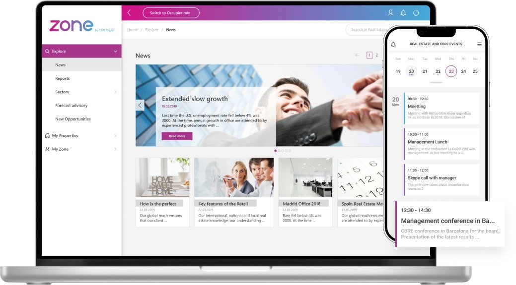 CBRE Zone cross mobile platform development web development