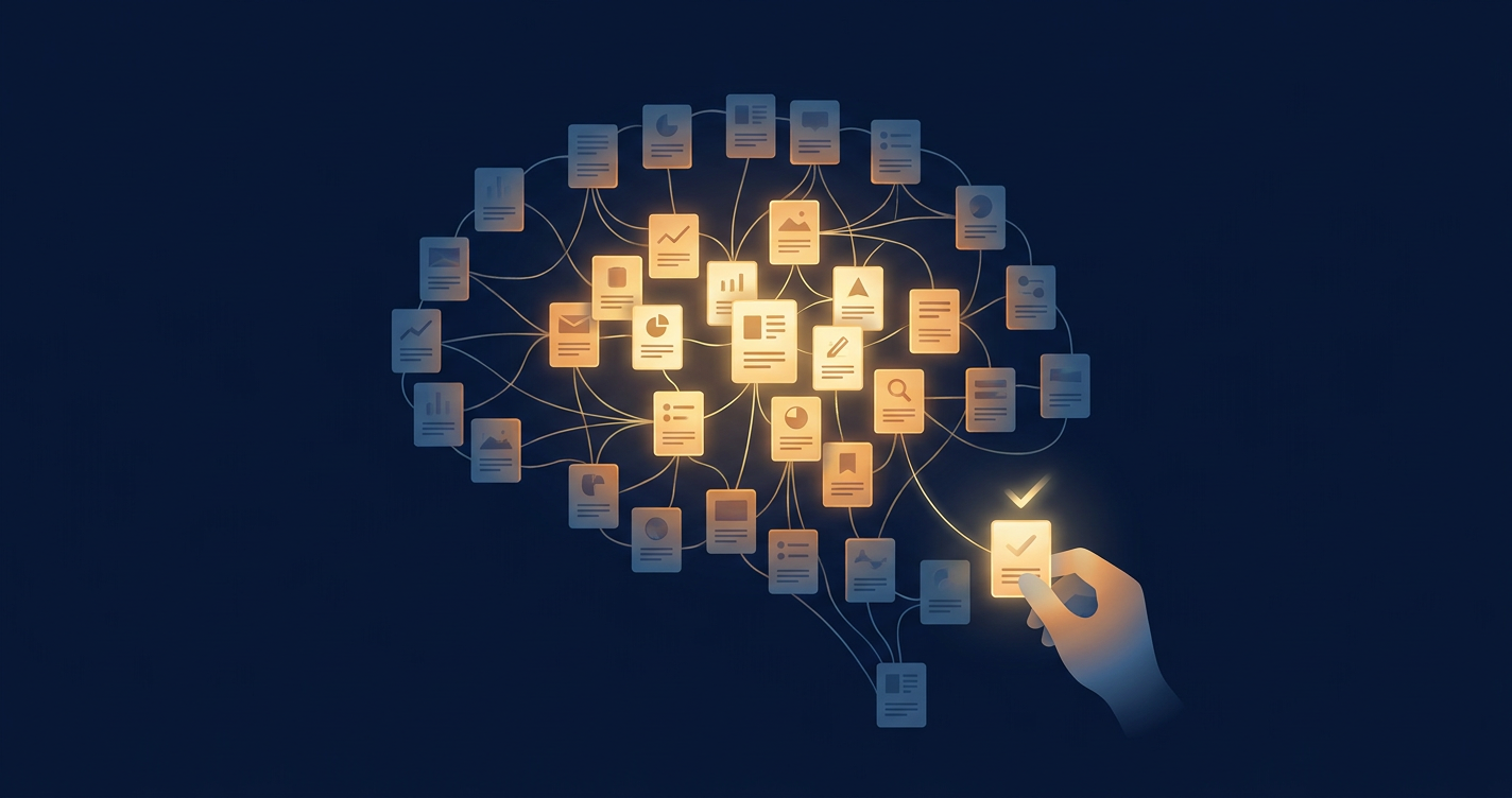 Project brain of decisions, conventions and facts, where the most used facts glow brightest